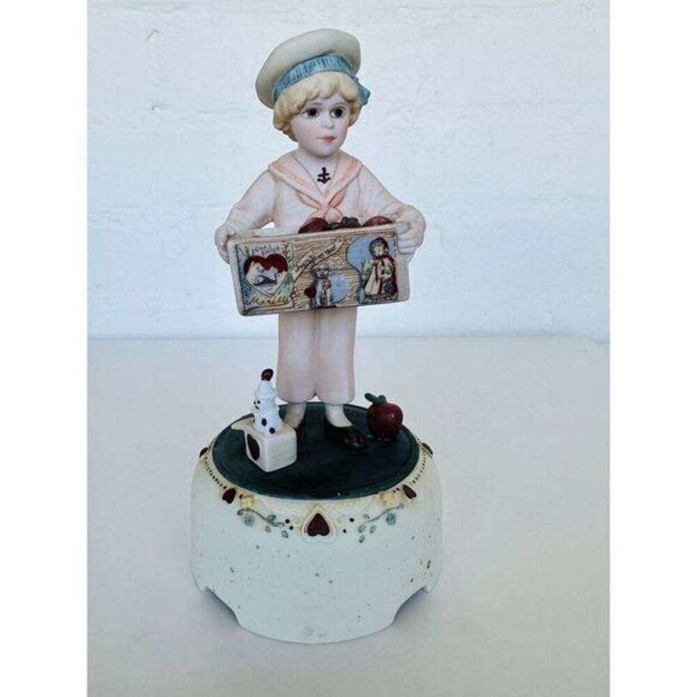 Jan Hagara Michael H3000 Music‎ Box Figurine Plays 'Always' #6865 Vtg 1984 LE